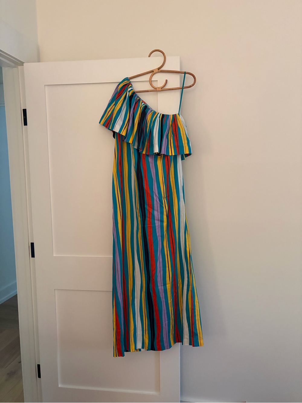 Diane Von Furstenberg One-Shoulder Striped Summer Dress in Multicolor